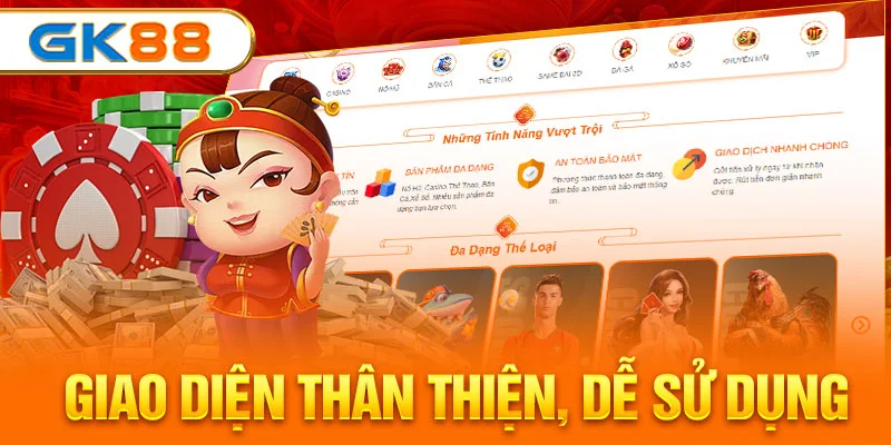 Giao diện thân thiện, dễ sử dụng